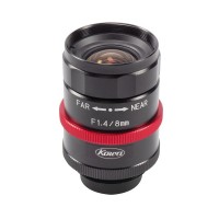 Kowa LM8JCM-V 2/3" 8.0mm F1.4/F4/F8/F16 C-Mount Lens, 2-Megapixel, Ruggedized